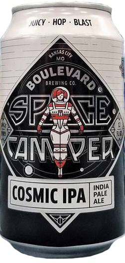 SPACE CAMPER COSMIC  ALUMINUM CHEAP BEER CAN CAN EMPTY DOW